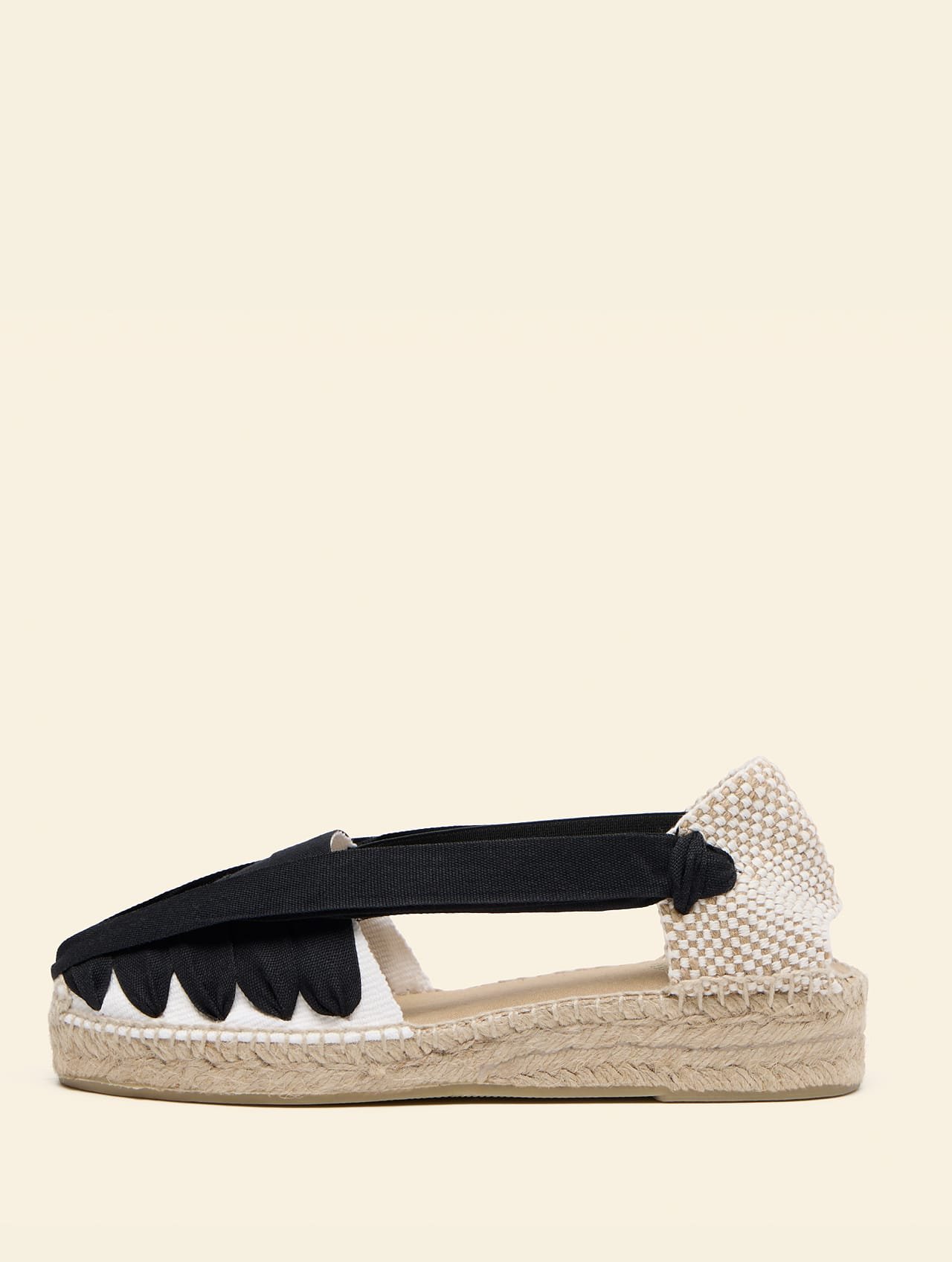 alpargata-tradicional-pinxo-1-cuña-elástico-negro-mujer-la-manual-barcelona Elastic spike wedge - Image 1